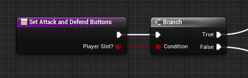 close up of the attack button player branch